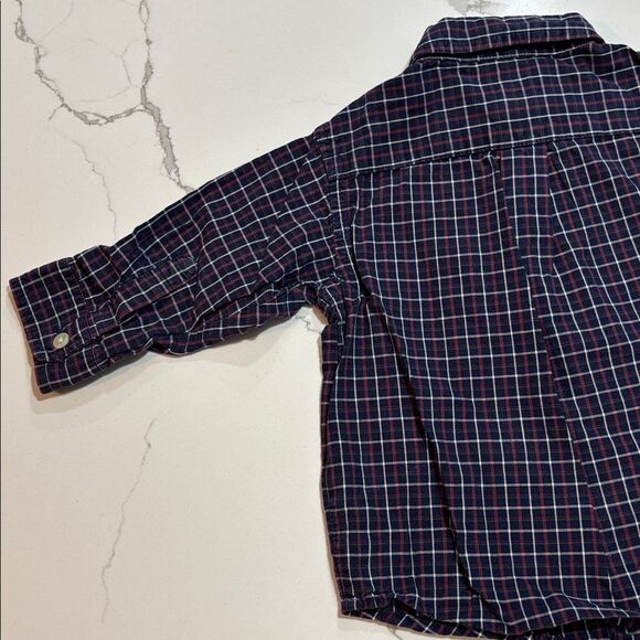 Ralph Lauren | Infant Boys Navy Plaid Button Down 100% Cotton Dress Shirt - Picture 8 of 15